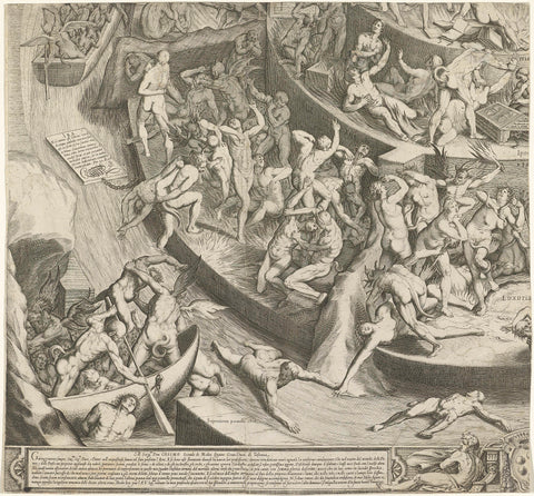 Hell and Purgatory (part lower left), Jacques Callot, 1612 Canvas Print