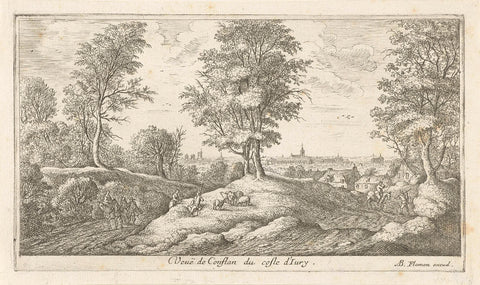 Landscape with shepherd, Albert Flamen, 1648 - 1692 Canvas Print