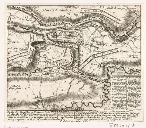 Map of the Battle of Oudenaarde, 1708, Pieter Schenk (I), 1708 Canvas Print