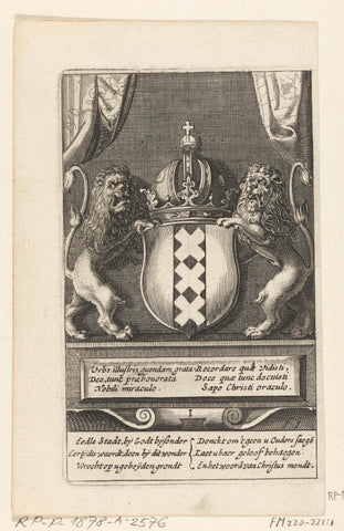 Coat of arms of Amsterdam, 1, Boëtius Adamsz. Bolswert, 1639 Canvas Print