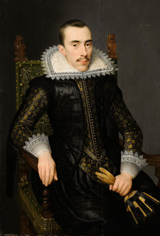 Portrait of a Man, possibly Walterus Fourmenois (1596-1653), Salomon Mesdach (attributed to), 1620 Canvas Print