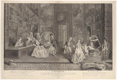 Winkel van Edme François Gersaint, Pierre Alexandre Aveline, 1732 Canvas Print