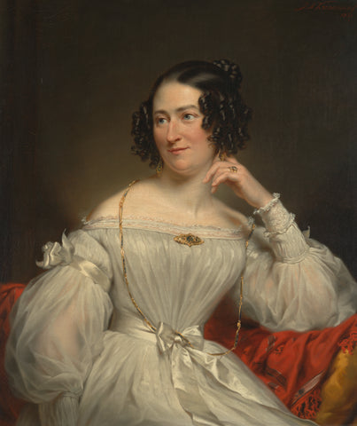 Portrait of Abrahamina Henriëtte Wurfbain (1808-1883), wife of Jacob de Vos Jz, Jan Adam Kruseman, 1837 Canvas Print