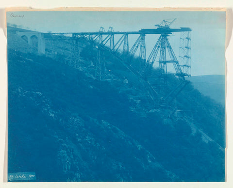 Construction of the Viaur Viaduct in France by the Societé de Construction des Battignolles, 22 October 1900, anonymous, 1900 Canvas Print