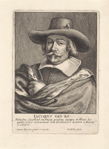 Portret van Jacob Foppens van Es, Wenceslaus Hollar, 1649 - 1670 Canvas Print