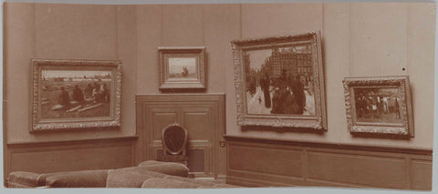 Room 369 in the Drucker extension with arrangement of 19th century paintings in 1928, 1928 Canvas Print