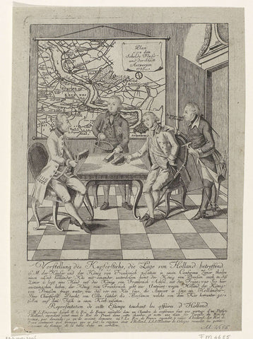 Cartoon on the Treaty of Fontainebleau, 1785, anonymous, 1785 - 1786 Canvas Print