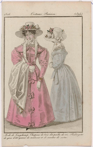 Journal des Dames et des Modes, Costume Parisien, 25 March 1826, (2394): Mode de Longchamp (...), anonymous, 1826 Canvas Print
