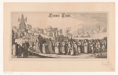 Treves is buried, 1621, Claes Jansz. Visscher (II), 1621 - 1623 Canvas Print