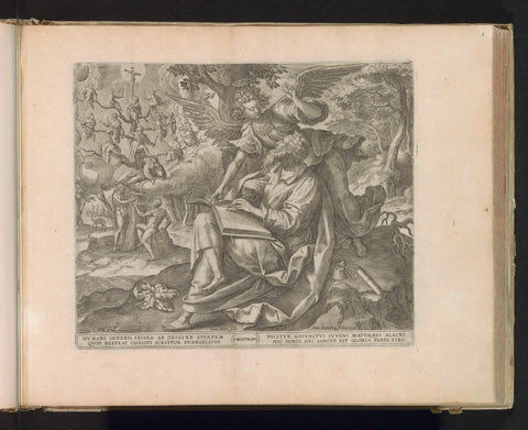 The Evangelist Matthew Writes the Gospel, John Wierix, 1585 Canvas Print