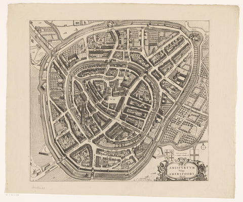 Map of Amersfoort, anonymous, 1721 - 1774 Canvas Print