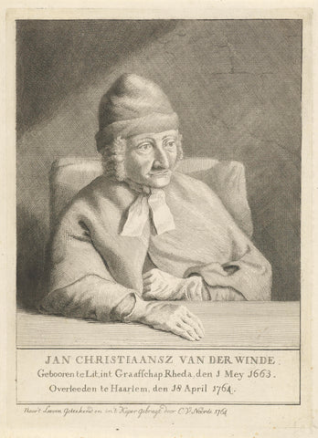 Portrait of Jan Christiaansz van der Winde, Cornelis of North, 1764 Canvas Print