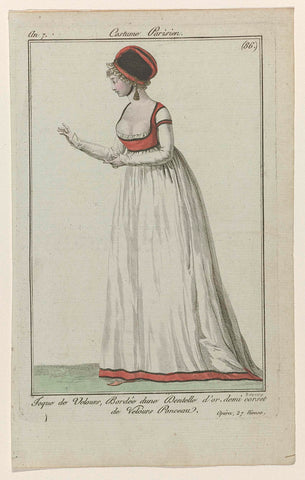 Journal des Dames et des Modes, Costume Parisien, 24 January 1799, Year 7 (86) : Toque de Velours (...), Pierre Charles Baquoy, 1799 Canvas Print