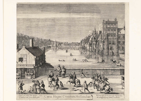 View of the Binnenhof and the Hofvijver, 1621 (middle page), Simon Frisius, 1621 Canvas Print