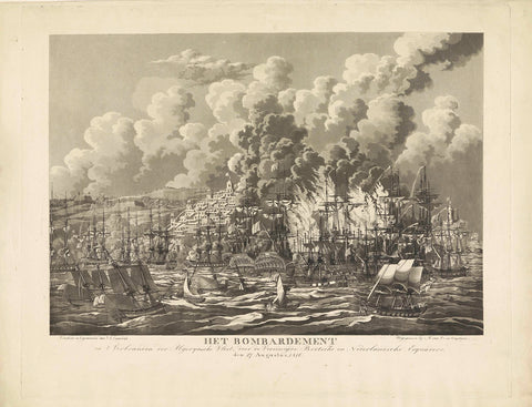 Bombardment of Algiers, 1816, Jan Anthonie Langendijk Dzn, 1816 Canvas Print