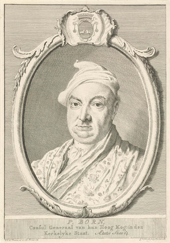 Portret van P. Born, Cornelis van Noorde, 1764 Canvas Print