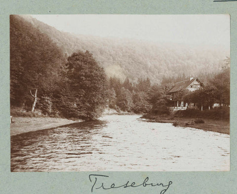 River view against the background of a mountain landscape, Frits Freerks Fontein Fz. (attributed to), c. 1903 Canvas Print