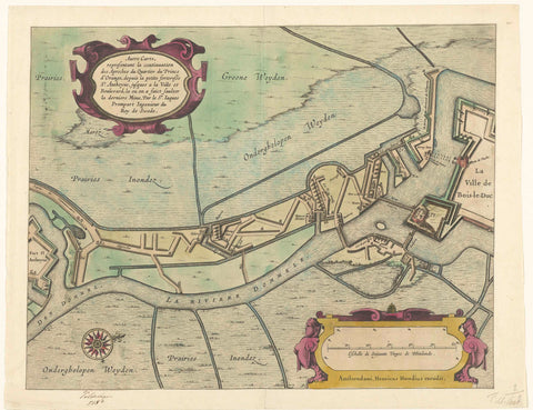 Trenches of the State Army from the fort Sint-Anthonie to the city, during the siege of Den Bosch, 1629, anonymous, 1629 - 1630 Canvas Print