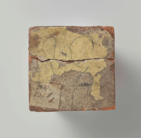 Yellow glazed floor tile, anonymous, c. 1400 - c. 1600 Canvas Print