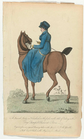 La Belle Assemblée or Bells Court & Fashionable magazine for March 1807 : A french Lady (...), anonymous, 1807 Canvas Print