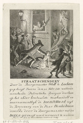 Mayor Wolf van Lochem attacks patriotic citizens, 1785, Joannes Hulstkamp (attributed to), 1785 Canvas Print