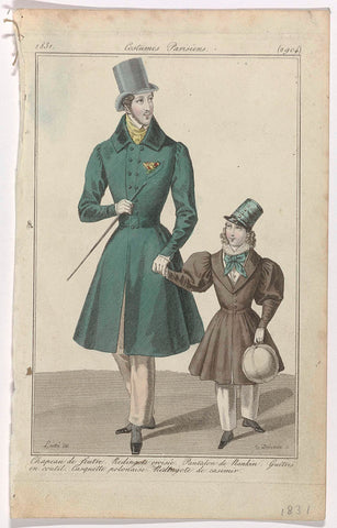 Journal des Dames et des Modes, Costumes Parisiens, 15 July 1831, (2904): Chapeau de feutr (...), August Delvaux, 1831 Canvas Print