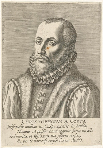 Portrait of Christophorus A Costa, Philips Galle, 1587- 1606 Canvas Print