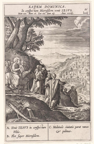 Entry into Jerusalem, Hieronymus Wierix, 1593 Canvas Print