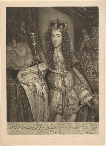 Portrait of William III, Prince of Orange, Jacob Gole, 1688-1709 Canvas Print