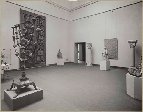 Room with objects from churches and monasteries, on the left a large candlestick, 1949 Canvas Print