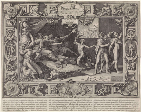 Defamation of Apelles, Cornelis Cort, 1602 Canvas Print