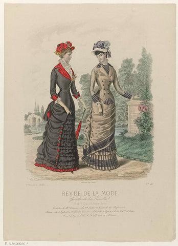 Revue de la Mode, Gazette de la Famille, Sunday, July 25, 1880, 9th year, No. 447: Toilets of Mme Lesueur (...), E. Llanderal, 1880 Canvas Print