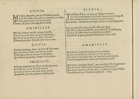 Quatrains in the performances of Silvia and Aminta, Crispijn van de Passe (II), 1640 Canvas Print