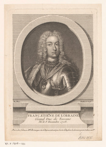 Portrait of Frans I Stefan, René Gaillard, 1744 - 1765 Canvas Print