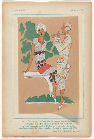 Très Parisien, 1925, No. 6, Pl. 16.- CONFIDENCE, G-P. Joumard, 1925 Canvas Print