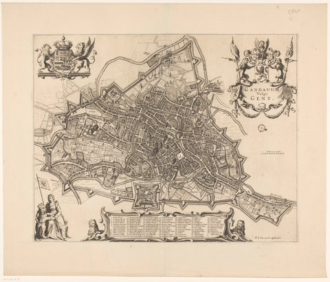 Map of Ghent, anonymous, c. 1700 - 1728 Canvas Print