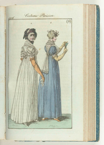 Journal des Dames et des Modes, editie Frankfurt 11 août 1806, Costume Parisien (33), anonymous, 1806 Canvas Print