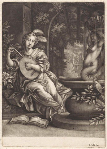 Luitspeelster, anonymous, 1662 - 1726 Canvas Print