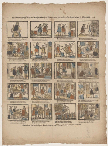 The life and business of the notorious thief and murderer Kartousie / Geradbraeckt den 28 November 1721, Isaak van der Putte, 1723 - 1748 Canvas Print