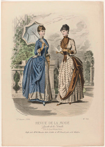 Revue de la Mode, Gazette de la Famille, dimanche 4 juillet 1886, 15e Année, No. 757: Etoffes de la M.on Le Houssel (...), A. Chaillot, 1886 Canvas Print