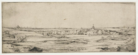 Panorama near Bloemendael showing the Saxenburg estate, Rembrandt van Rijn, 1651 Canvas Print