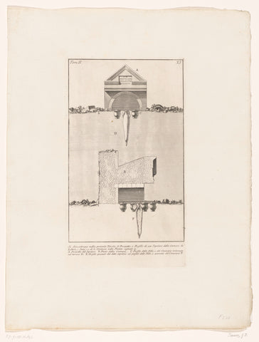 Tomb in the burial chambers of L. Arruntius, Giovanni Battista Piranesi, c. 1756 - c. 1757 Canvas Print