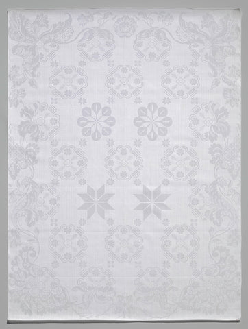 Napkin with pattern of stars and rosettes and rococorand, anonymous, c. 1800 - c. 1900 Canvas Print