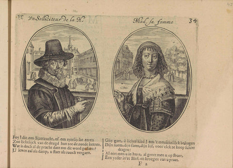 Solliciteur from The Hague and his wife, Crispijn van de Passe (II), 1641 Canvas Print