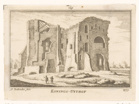 View of the ruins of the Konings Uithof, 1573, Abraham Rademaker, 1725 - 1803 Canvas Print