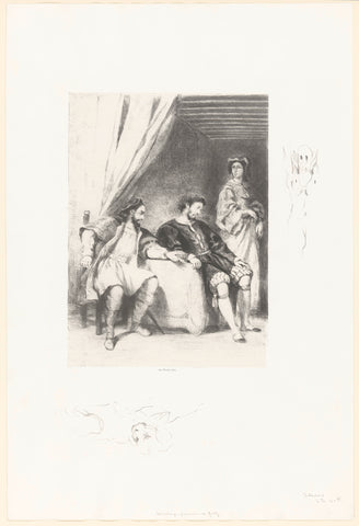 Weislingen is held captive by Götz, Eugène Delacroix, in or after 1836 - in or before 1843 Canvas Print