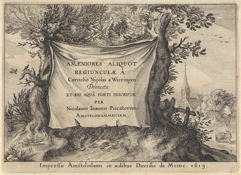 Title print for a series of Dutch landscapes, Claes Jansz. Visscher (II), 1613 Canvas Print