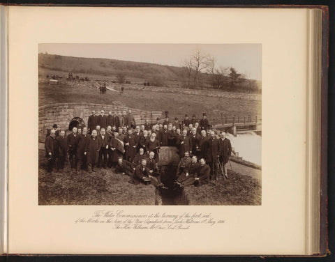 The Water Commissioners at the turning of the first sod of the works on the line of the new aqueduct from Loch Katrine 1st May 1886. The Hon. William McOnie, Lord Provost, T. & R. Annan & Sons, 1886 Canvas Print