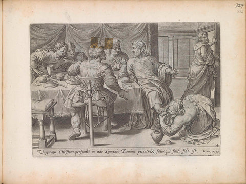 Christ's feet anointed by a sinner, Hans Collaert (I) (attributed to), 1643 Canvas Print