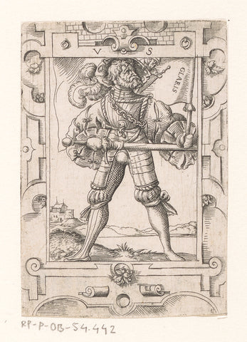 Standard bearer with banner of Glarus, Virgil Solis, 1524 - 1562 Canvas Print